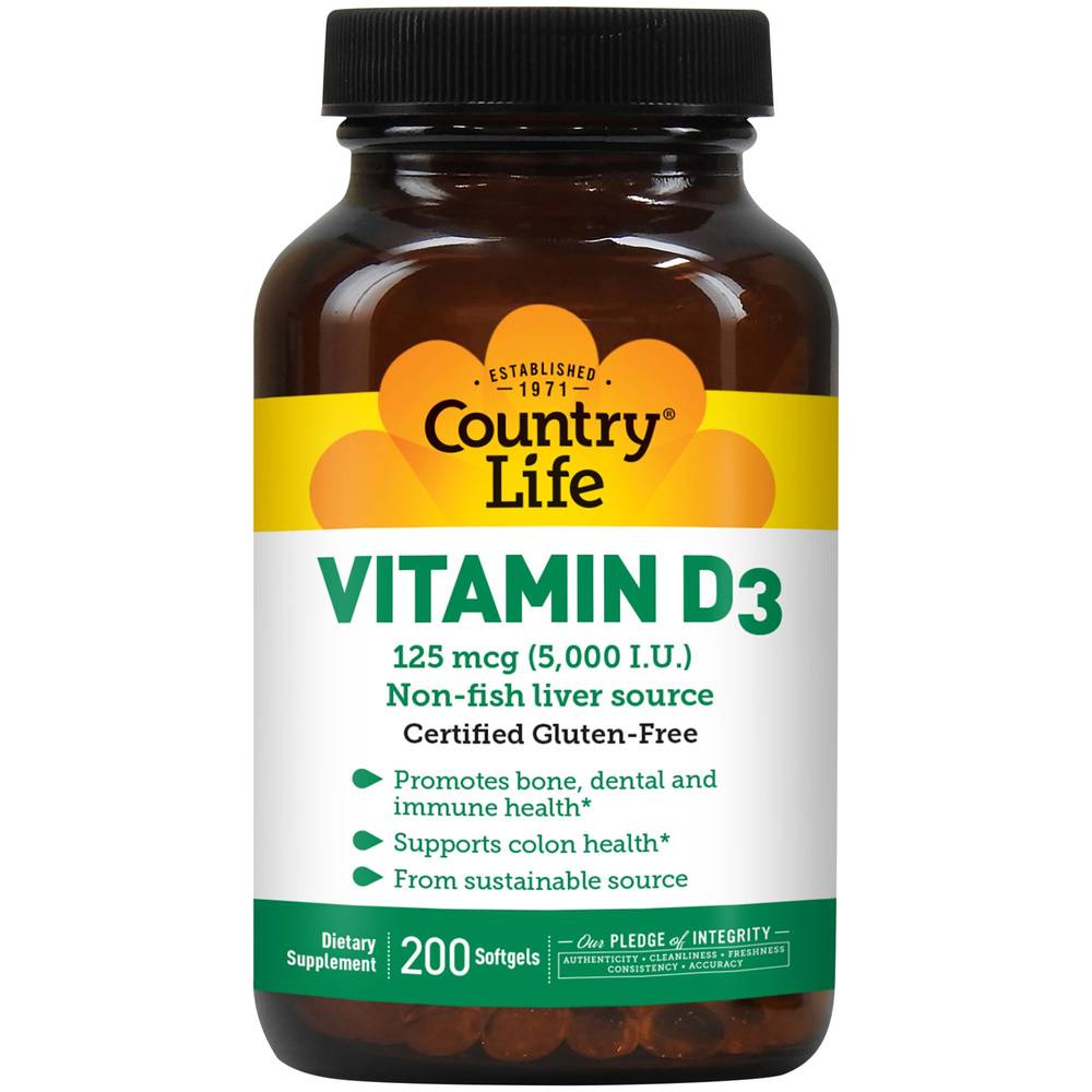 Vitamin D3 - Promotes Immune Health - 5,000 Iu (200 Softgels)