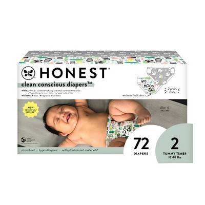 The Honest Company Clean Conscious Disposable Baby Diapers, Size 2 (72 ct)