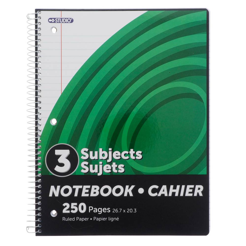 Tide 3-Subject Spiral Notebook 250p