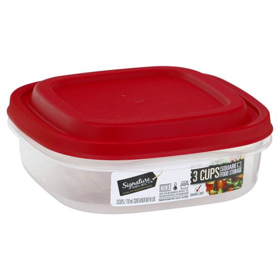 Signature Select 3 Cups Square Food Storage