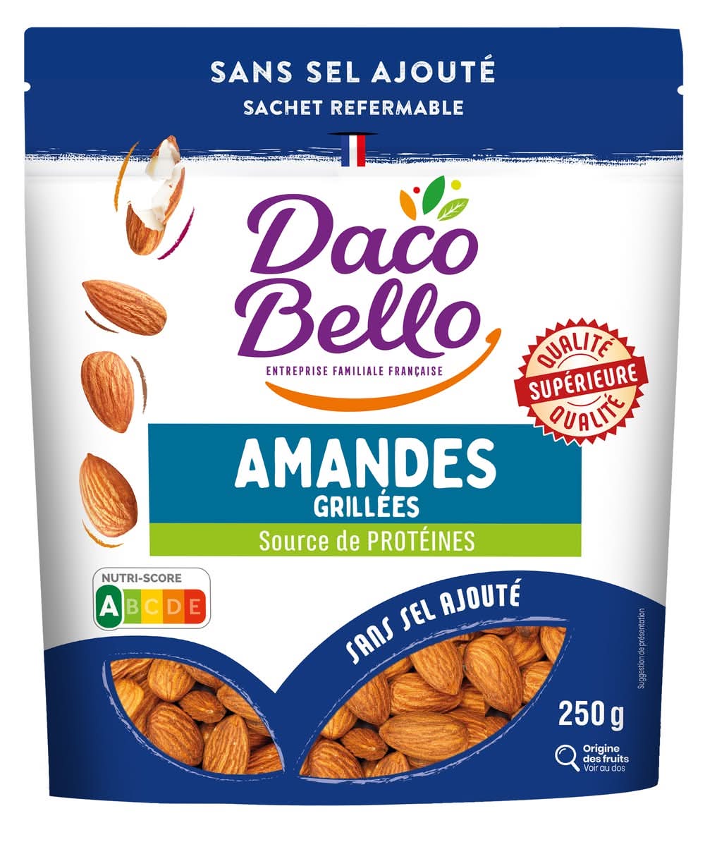Daco Bello - Amandes grillées sans sel ajouté (250g)
