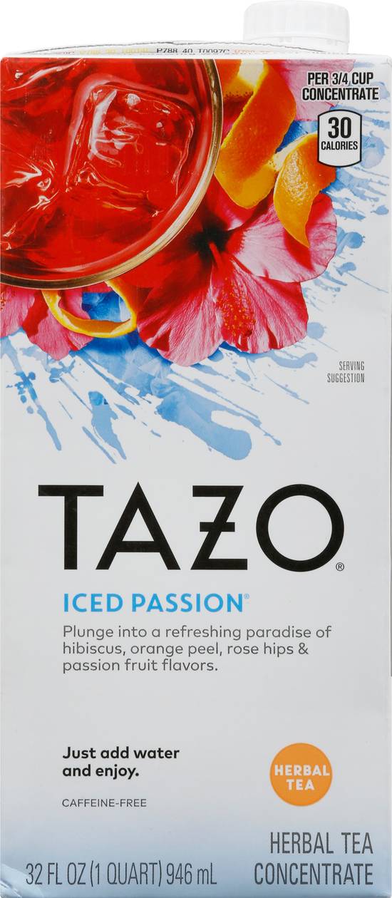 Tazo Herbal Tea Concentrate With Hibiscus Orange Peel Rose Hips & Passion Fruit Flavors