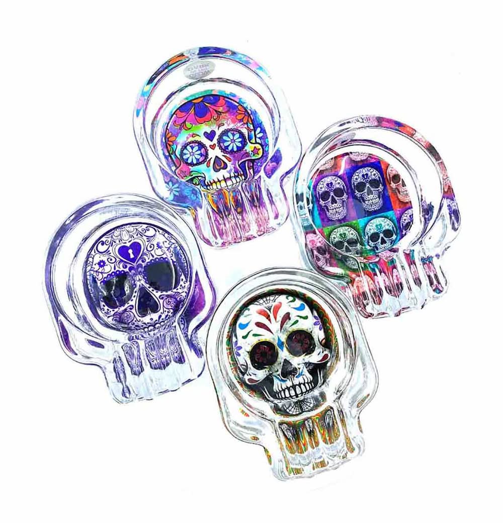 Smokezilla Skull Glass Ashtray - Assorted