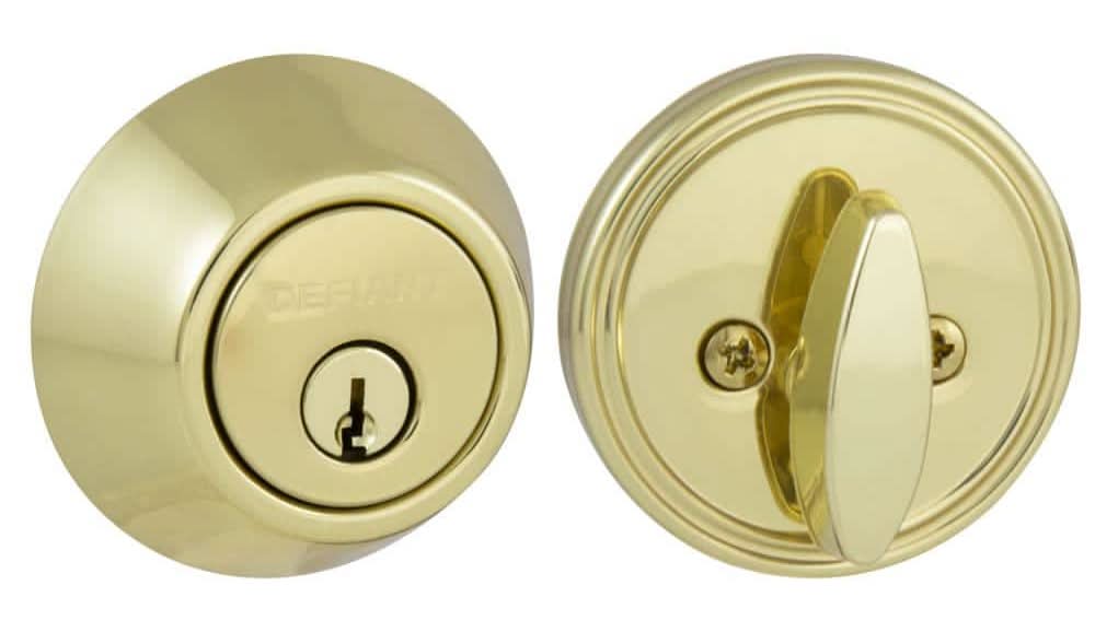 Defiant Polished Brass Single Cylinder Deadbolt