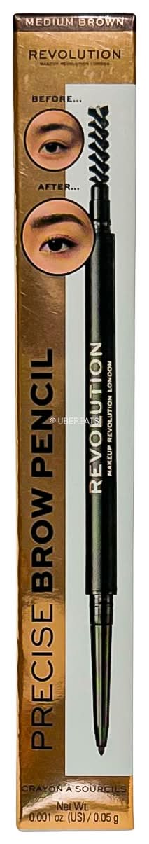 Makeup Revolution Precise Brow Pencil, Medium Brown (0.05 g)