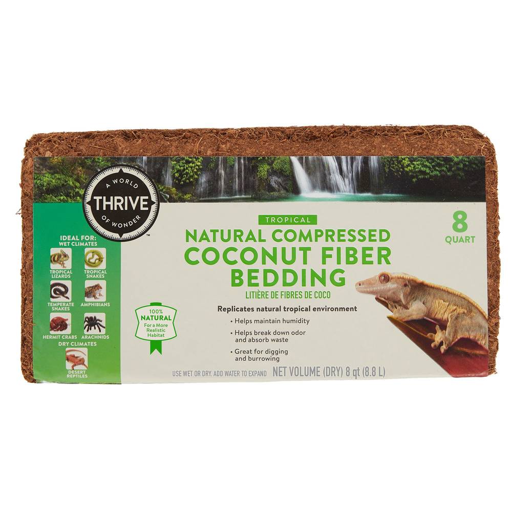 Thrive Tropical Natural Compressed Coconut Fiber Reptile Bedding (8qt)