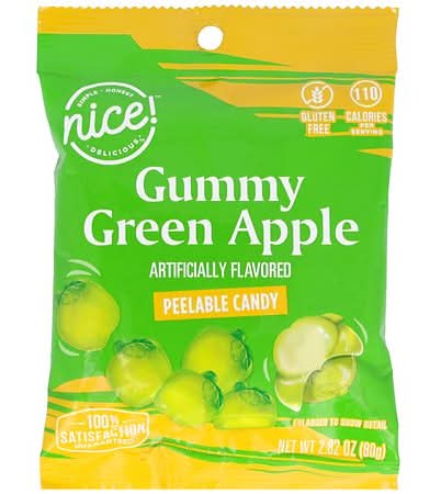 Nice! Peelable Gummy Candy, Green Apple (2.82 oz)