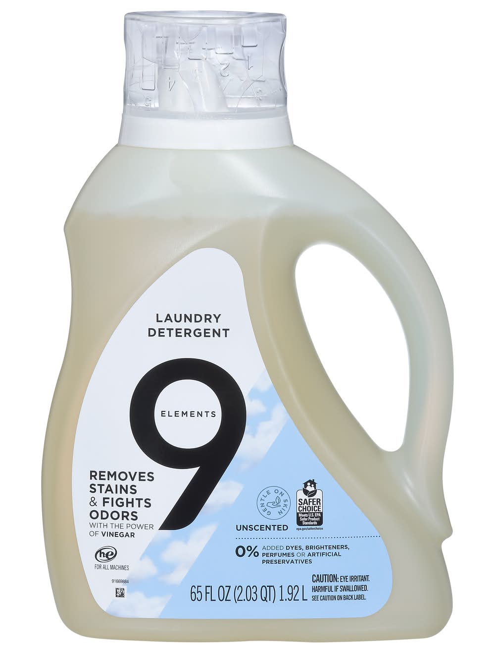 9 Elements Natural Liquid Laundry Detergent, Lavender (65 fl oz)