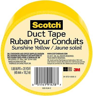 Scotch Duct Tape, 1.88 x 20 yds., Yellow (920-YLW-C)