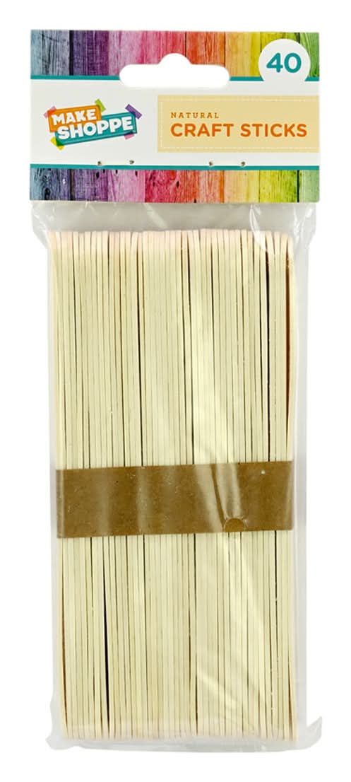 Make Shoppe Natural Craft Sticks 40 Ct