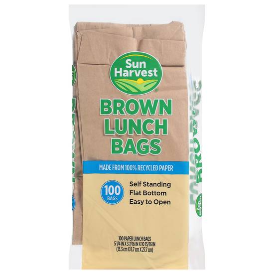 Sun Harvest Earth Friendly Brown Lunch Bags (100 ct)