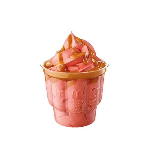 Lody truskawkowe z polewą karmelową 