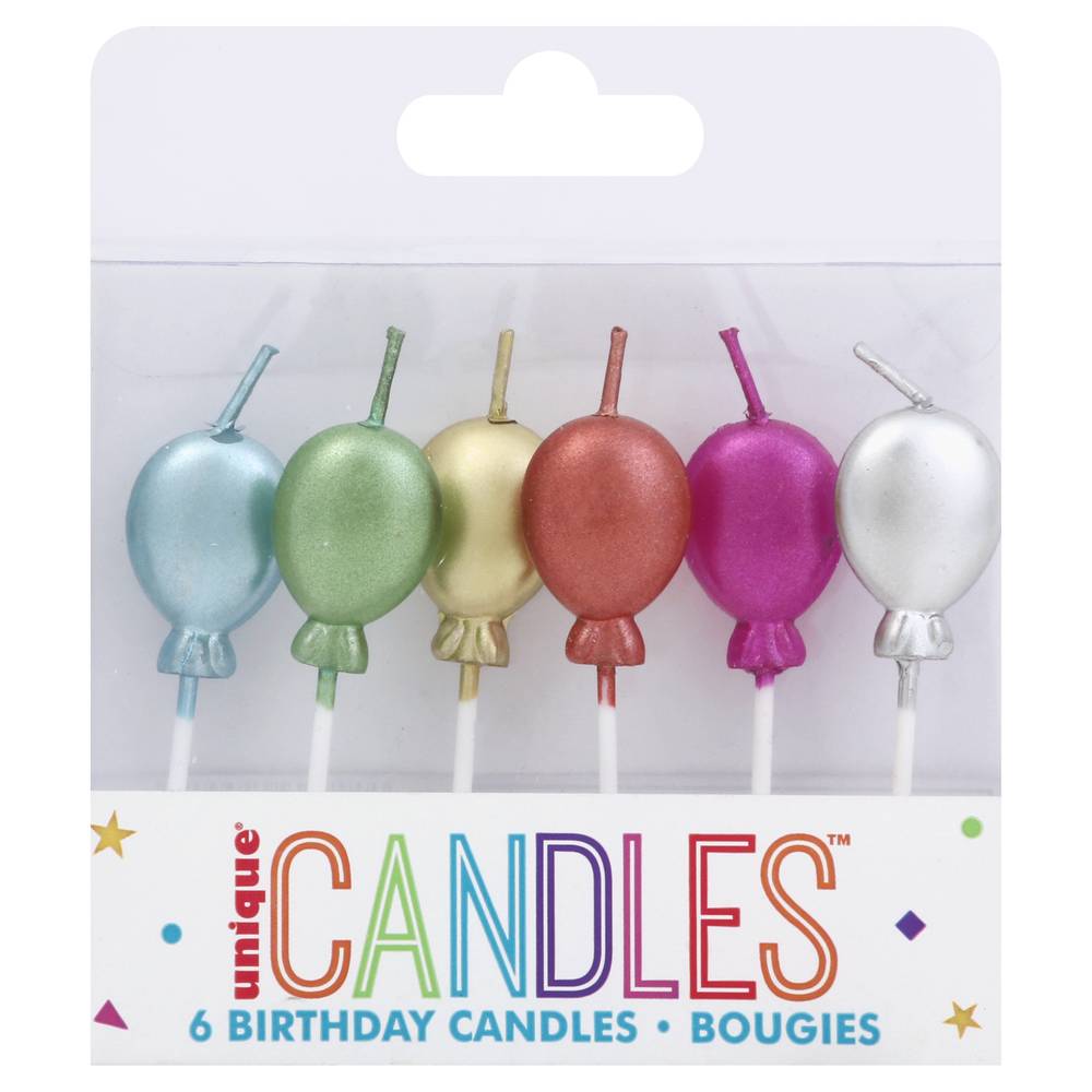 Unique Balloon Birthday Candles (6 ct)