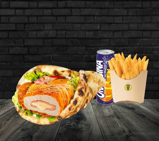 Menu  Cheese Nan Cordon Bleu 🍟+🥙+🍹
