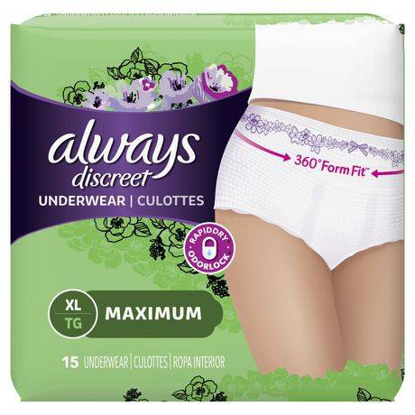 Always Discreet Incontinence Maximum Underwear For Women Xl (15 units)