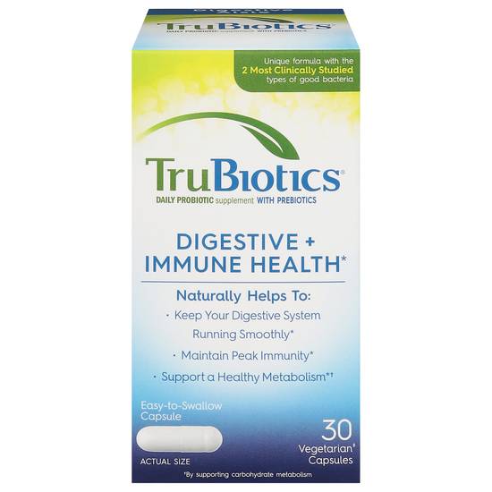 Trubiotics Mini Digestive + Immune Health Vegetarian Capsules (30 ct)