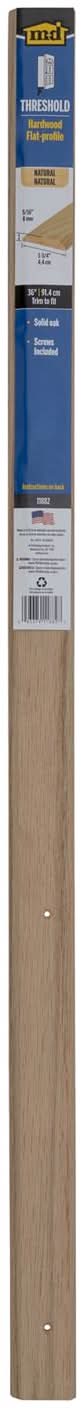 M-D Building Products 0.3125 In. H X 1.75 In. W X 36 In. L Natural Hardwood Flat Top Threshold Natur