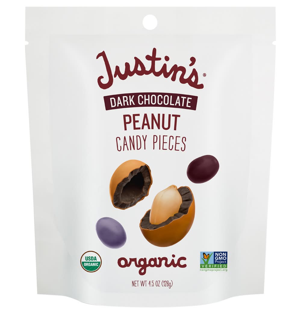 Justin's Peanut Candy Pieces, Dark Chocolate (4.5 oz)