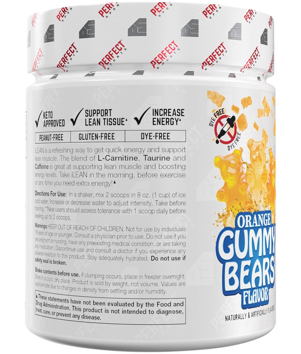 Ilean Aminos With L- Carnitine, Taurine & Caffeine - Supports Energy & Lean  Muscle - Orange Gummy Bear (15 Servings) | Postmates