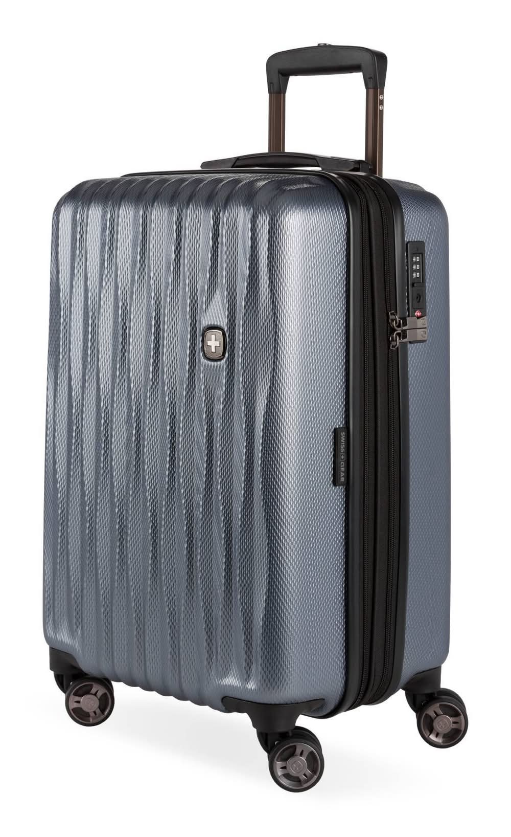 SwissGear Energie Hardside Carry on Spinner Suitcase, Iron Gray