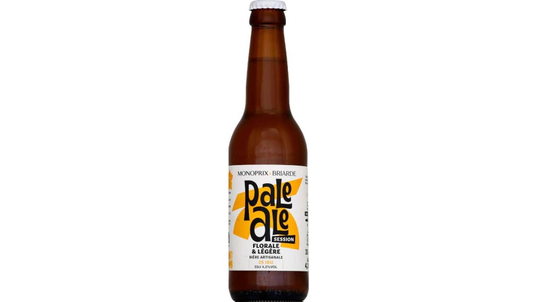 Monoprix Biere artisanale Pale Ale, florale et legere, 4,2% La bouteille de 33cl