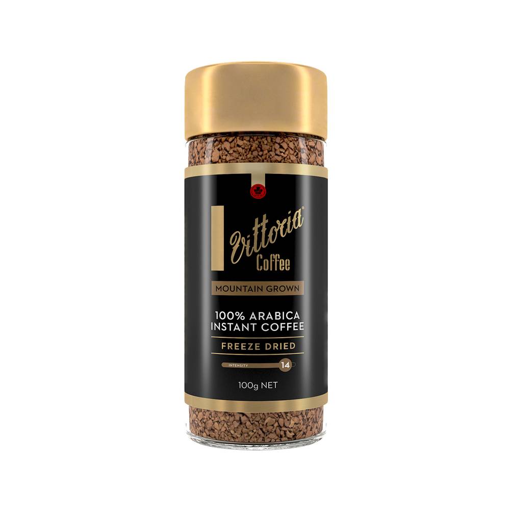 Vittoria Coffee Freeze Dried 100% Arabica Instant Coffee, Mountain Grown (100g)
