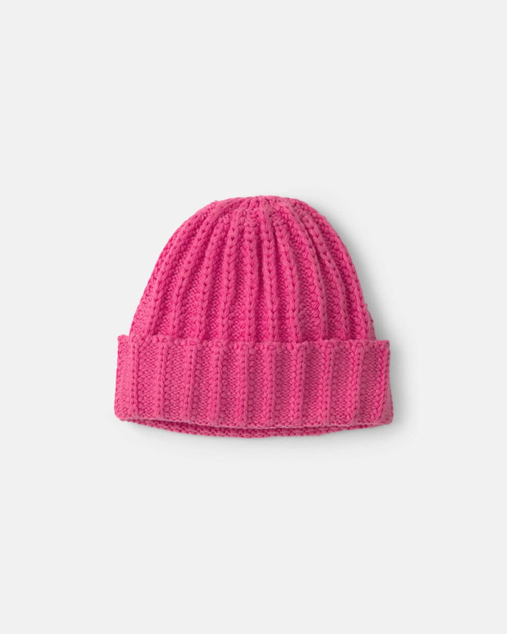 Baby Girl Ribbed Beanie - Pink - 12-24M