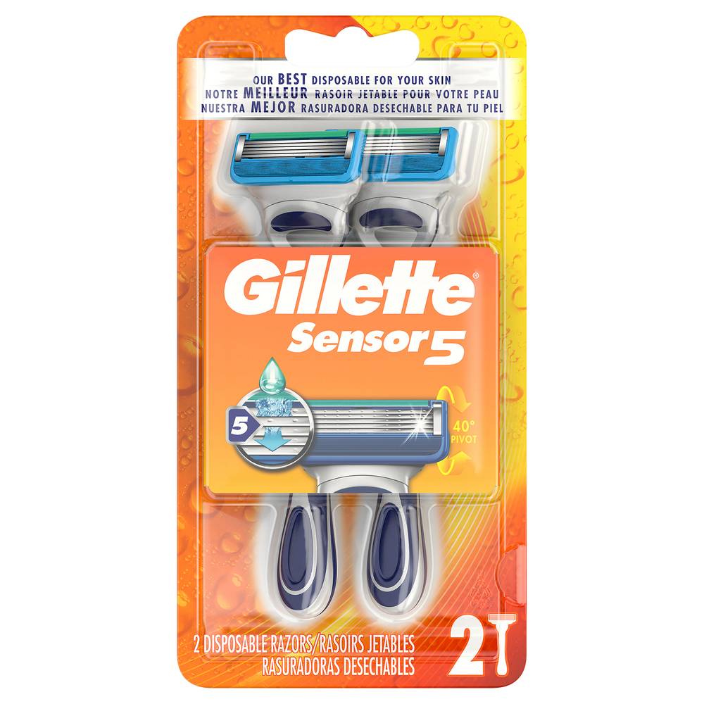 Gillette Sensor 5 Disposable Razors (2 ct)