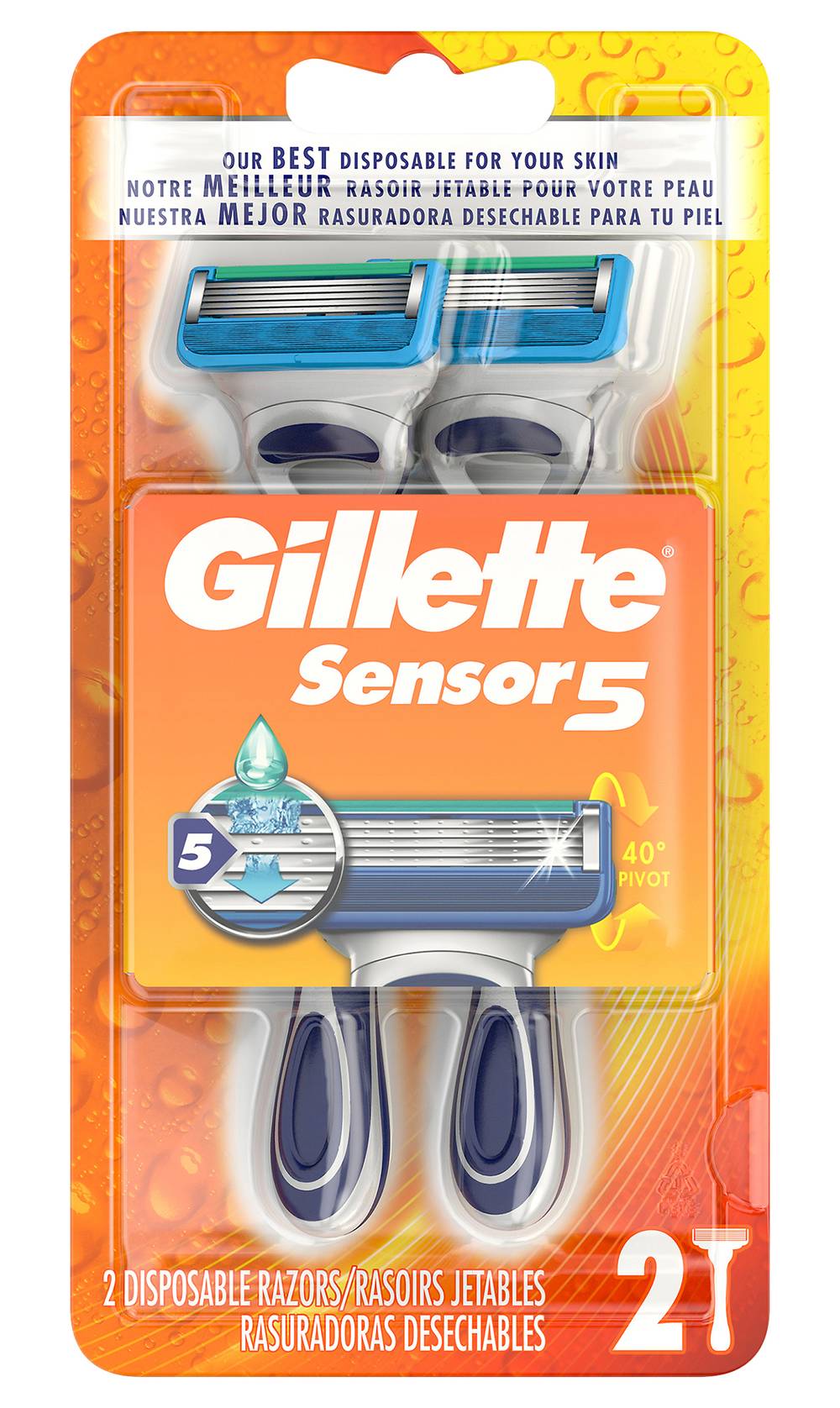 Gillette Sensor 5 Disposable Razors (2 ct)