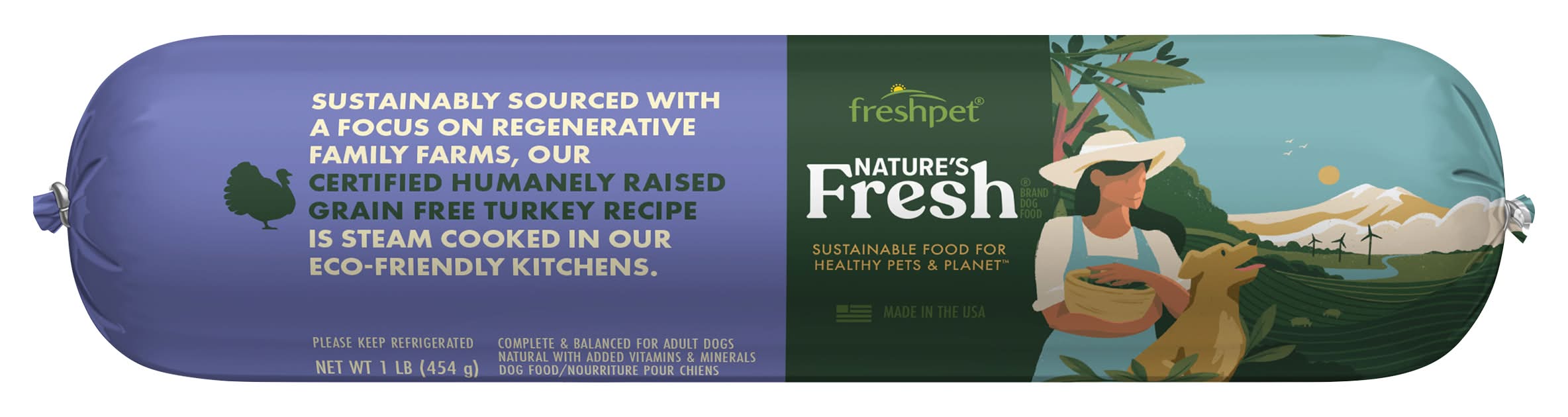 Freshpet Nature's Fresh Adult Grain Free Turkey Recipe Dog Food (1 lbs)