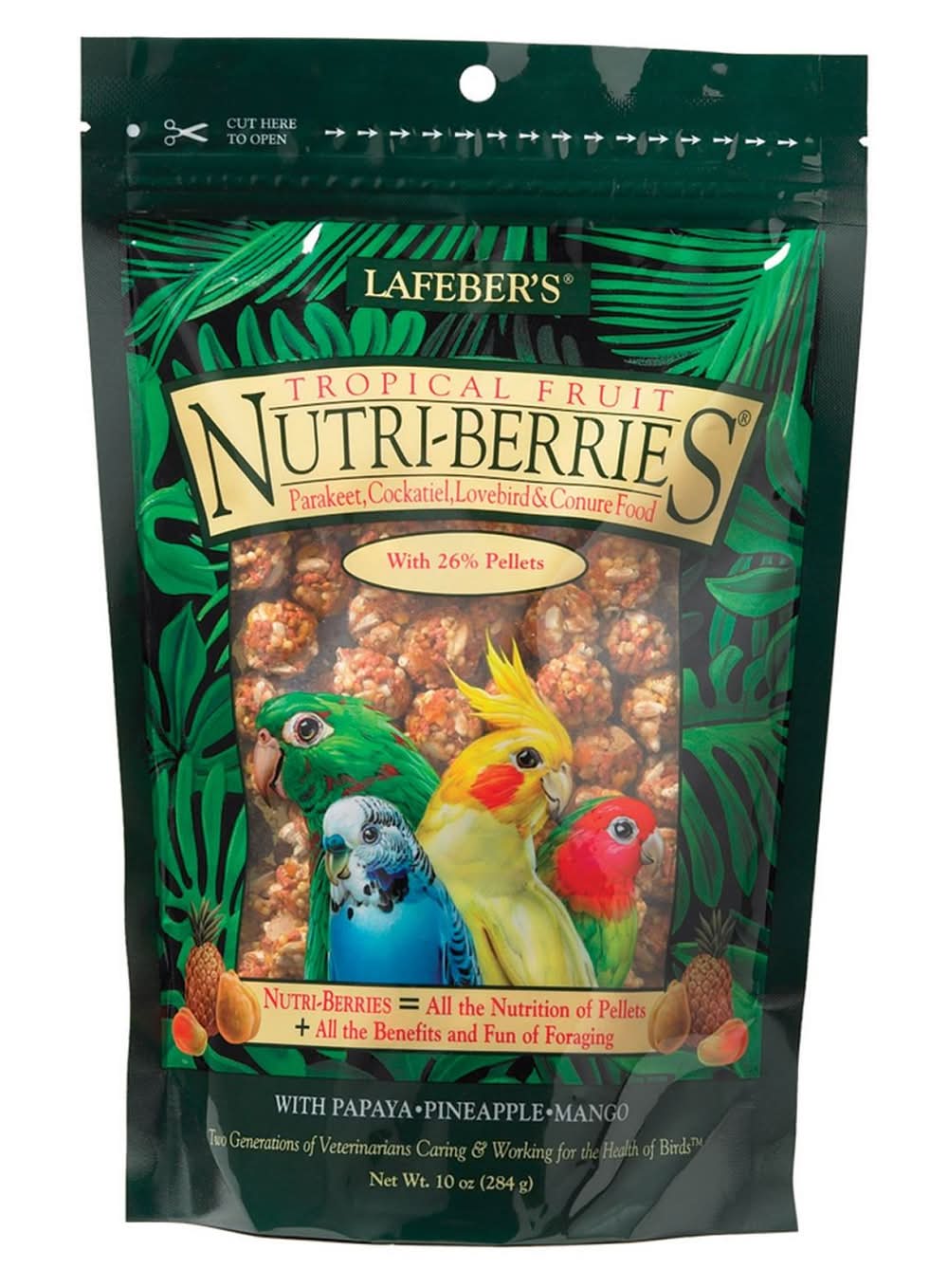 Lafeber Tropical Fruit Nutri-Berries for Cockatiels, 10 oz