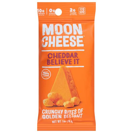 Moon Cheese Cheddar Believe It Cheese Crunchy Bites