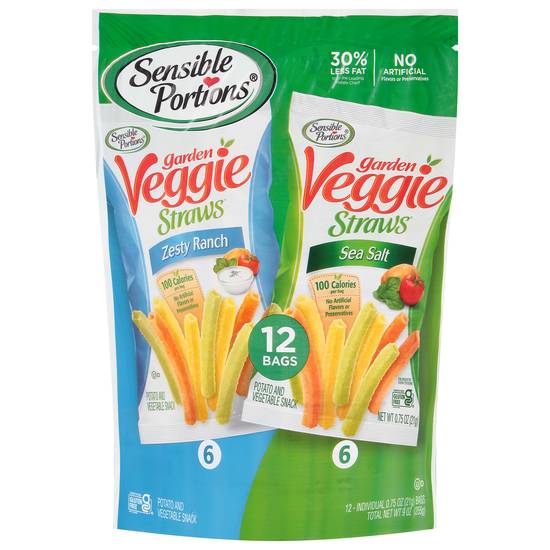 Sensible Portions Garden Veggie Straws Zesty Ranch/Sea Salt Potato and Vegetable Snack (12 ct)