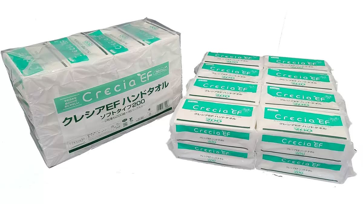 クレシア ハンドタオルソフト 200枚 x 16パック