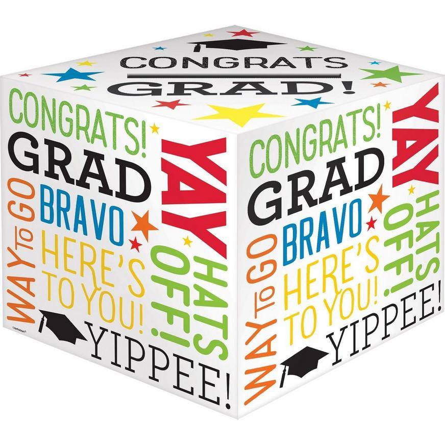Multicolor Congrats Grad Card Holder Box