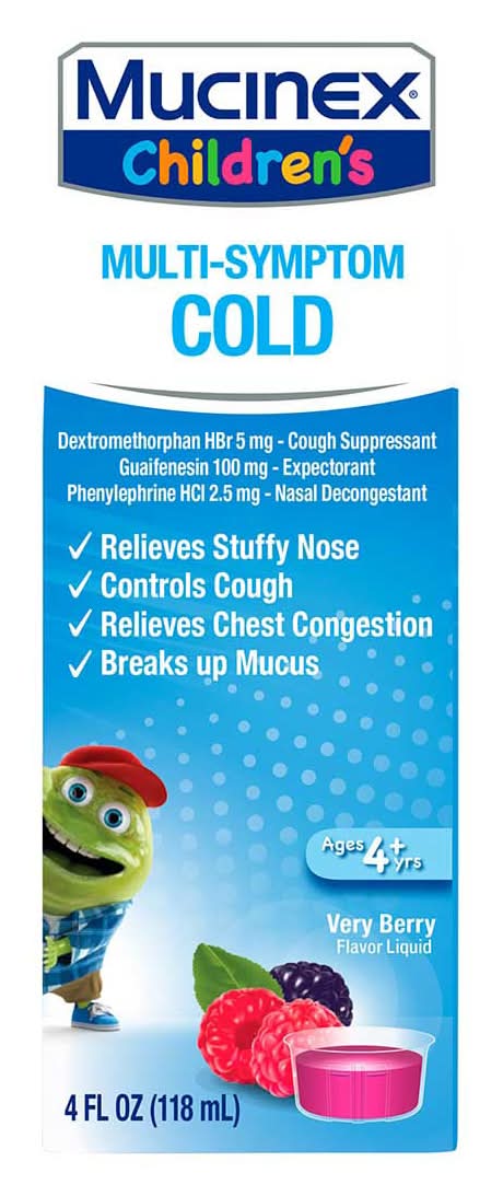 Mucinex Children'S Multi-Symptom Cold Liquid Very Berry 4 Fl Oz