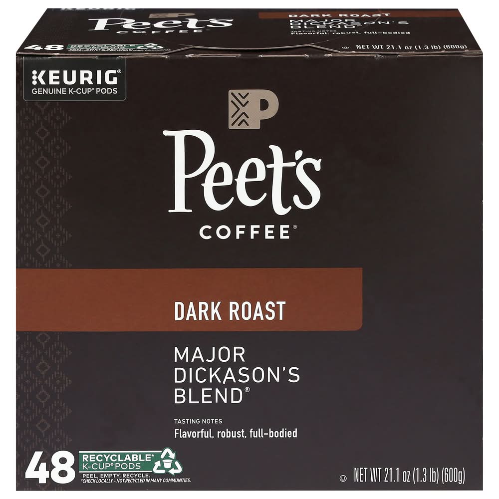 Peet's Coffee Major Dickason's Blend Dark Roast Coffee K-Cups (1.32 lbs)