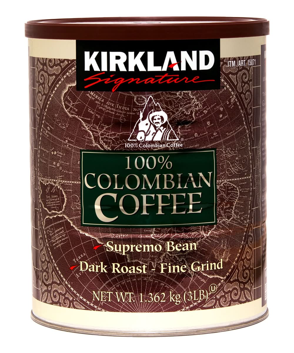 Kirkland Signature - Café Moulu Colombien, 1,36 Kg / Kirkland Signature 100% Colombian Dark Roast Fine Grind Coffee, 1.36 Kg
