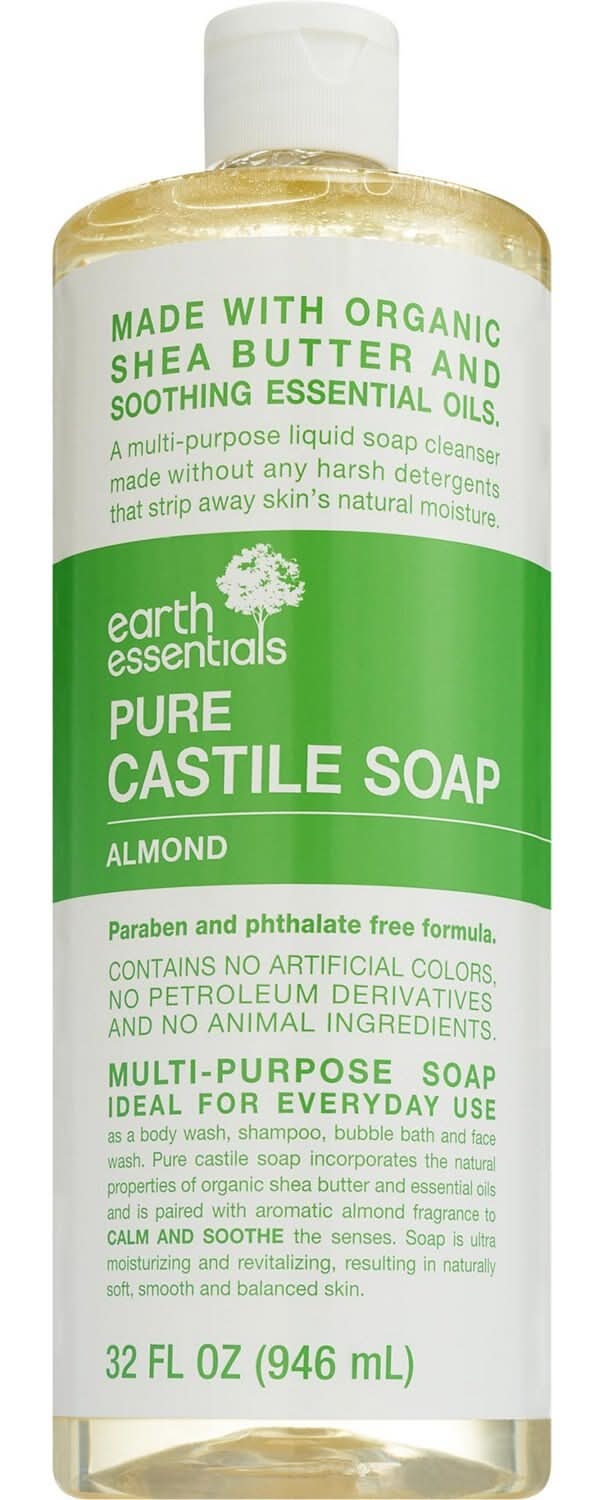 Earth'S Essentials Castile Soap Almond, 32 Oz