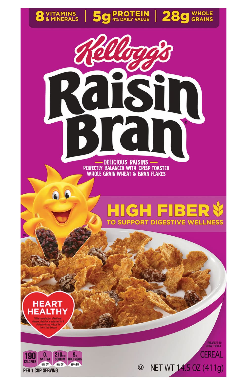 Raisin Nut Bran Original High Fiber Cereal Breakfast (14.5 oz)