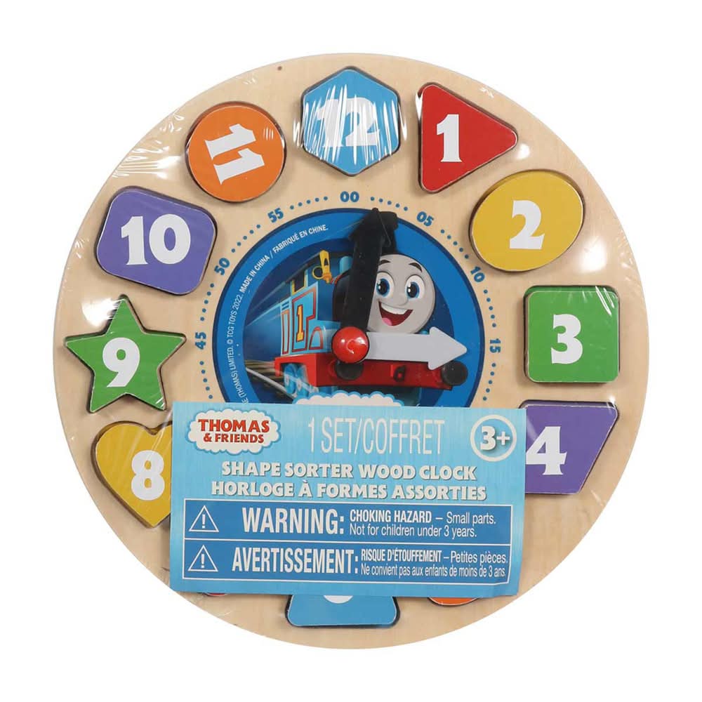 Licensed Shape Sorter Wooden Clock Assorted
