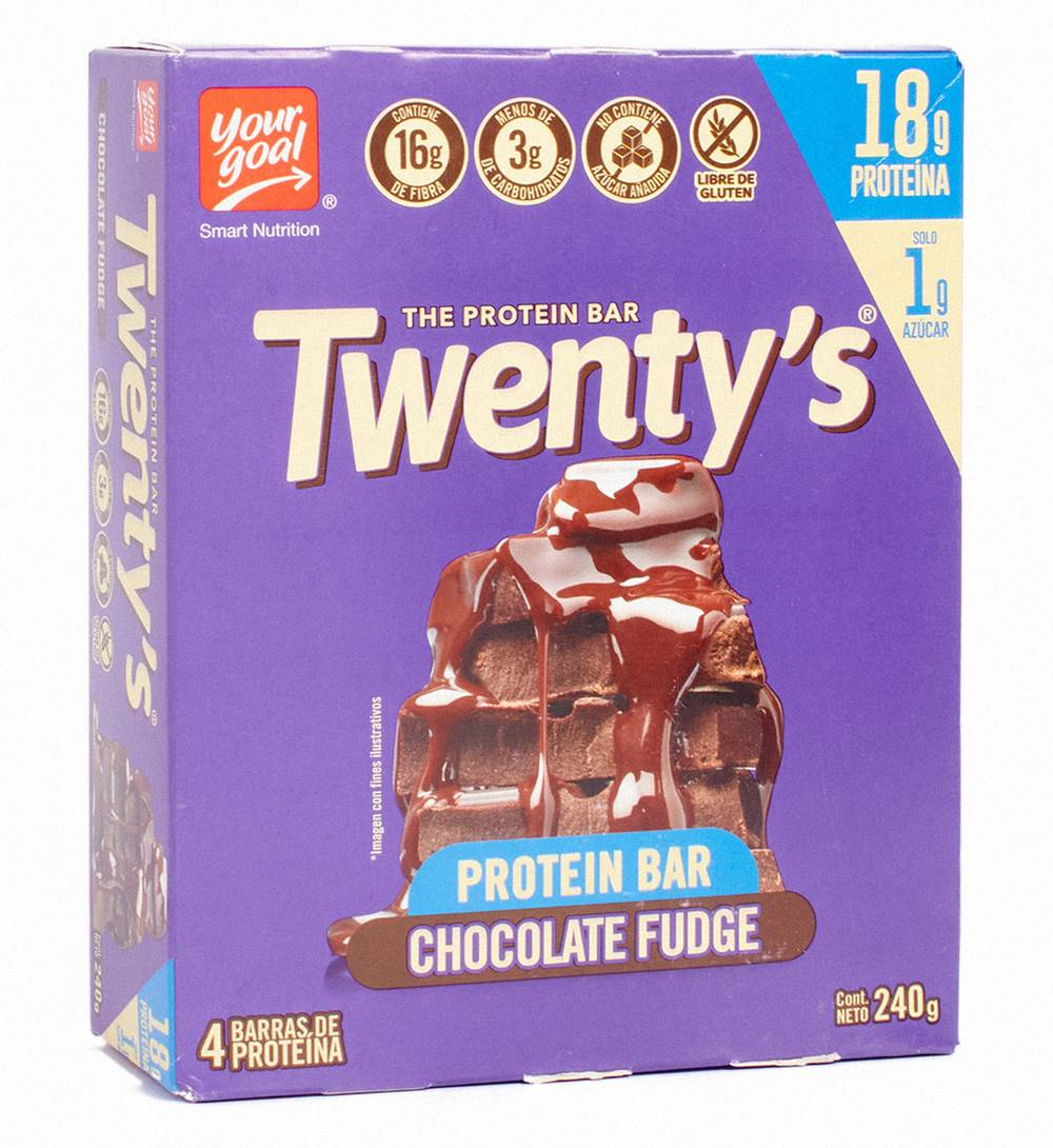 Twenty's · Barra chocolate fudge (4 x 60 g)