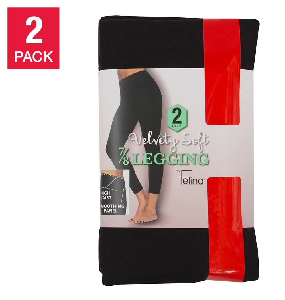 Felina Ladies' Velvety Soft Legging, 2-pack, Large
