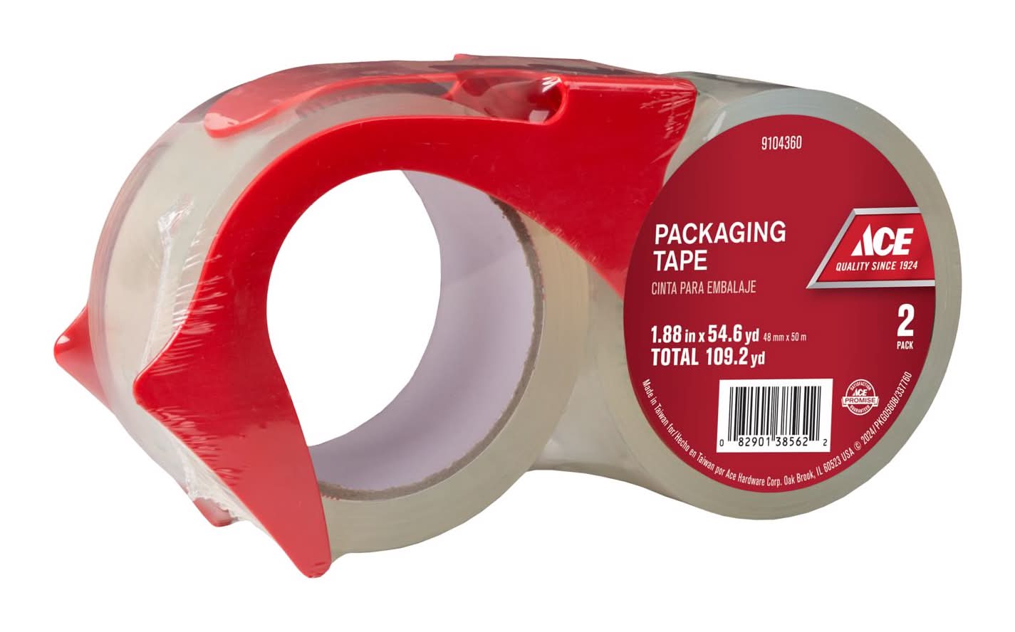 Ace Ez Start 1.88 In. W X 54.6 Yd L Packaging Tape 2 Pk