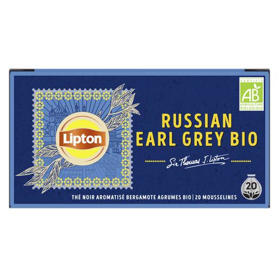 Lipton - Thé noir bio russian earl grey ( 20 pièces, 30 g )