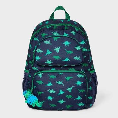 Cat & Jack Kids' 16 Dinos Two Pocket Backpack, Blue