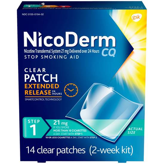 Nicoderm Step 1 Stop Smoking Aid Patches