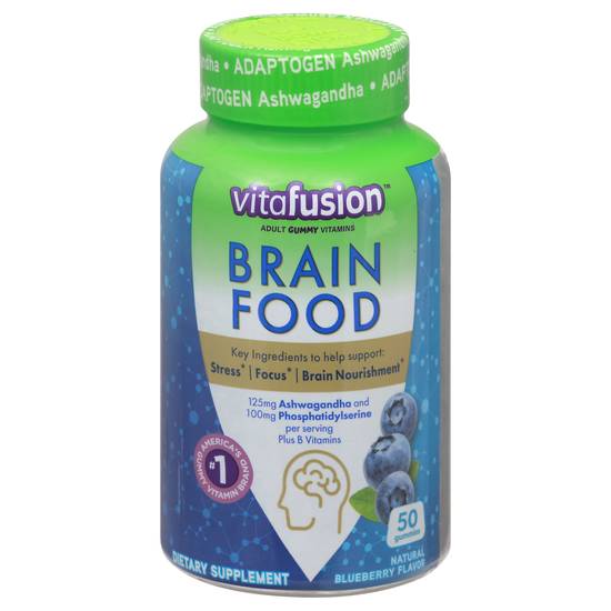 Vitafusion Natural Blueberry Flavor Adult Gummy Vitamins Brain Food (50 ct)