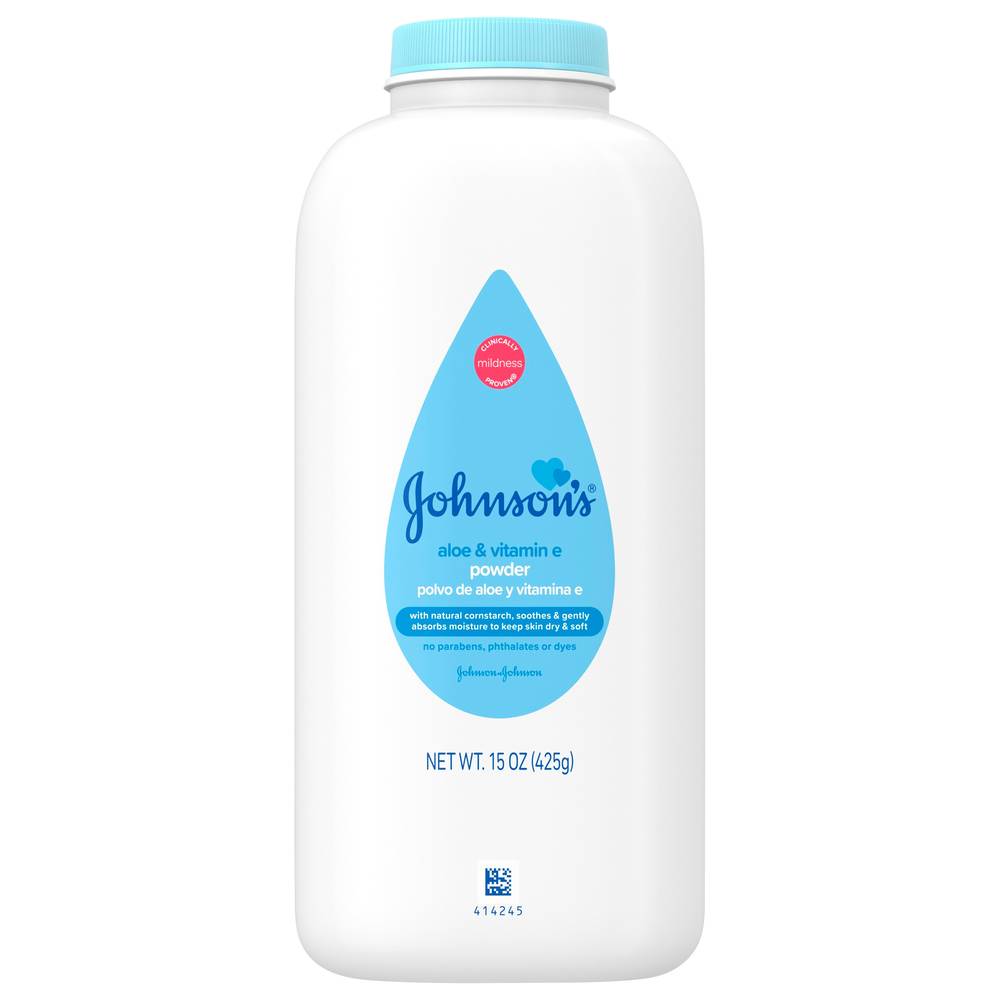 Johnson's Aloe and Vitamin E Pure Cornstarch Baby Powder (15 oz)