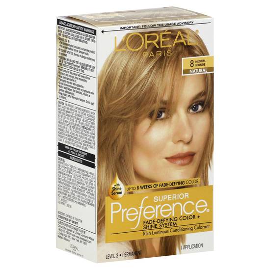 L'oréal Paris 8 Medium Blonde Superior Preference Permanent Color